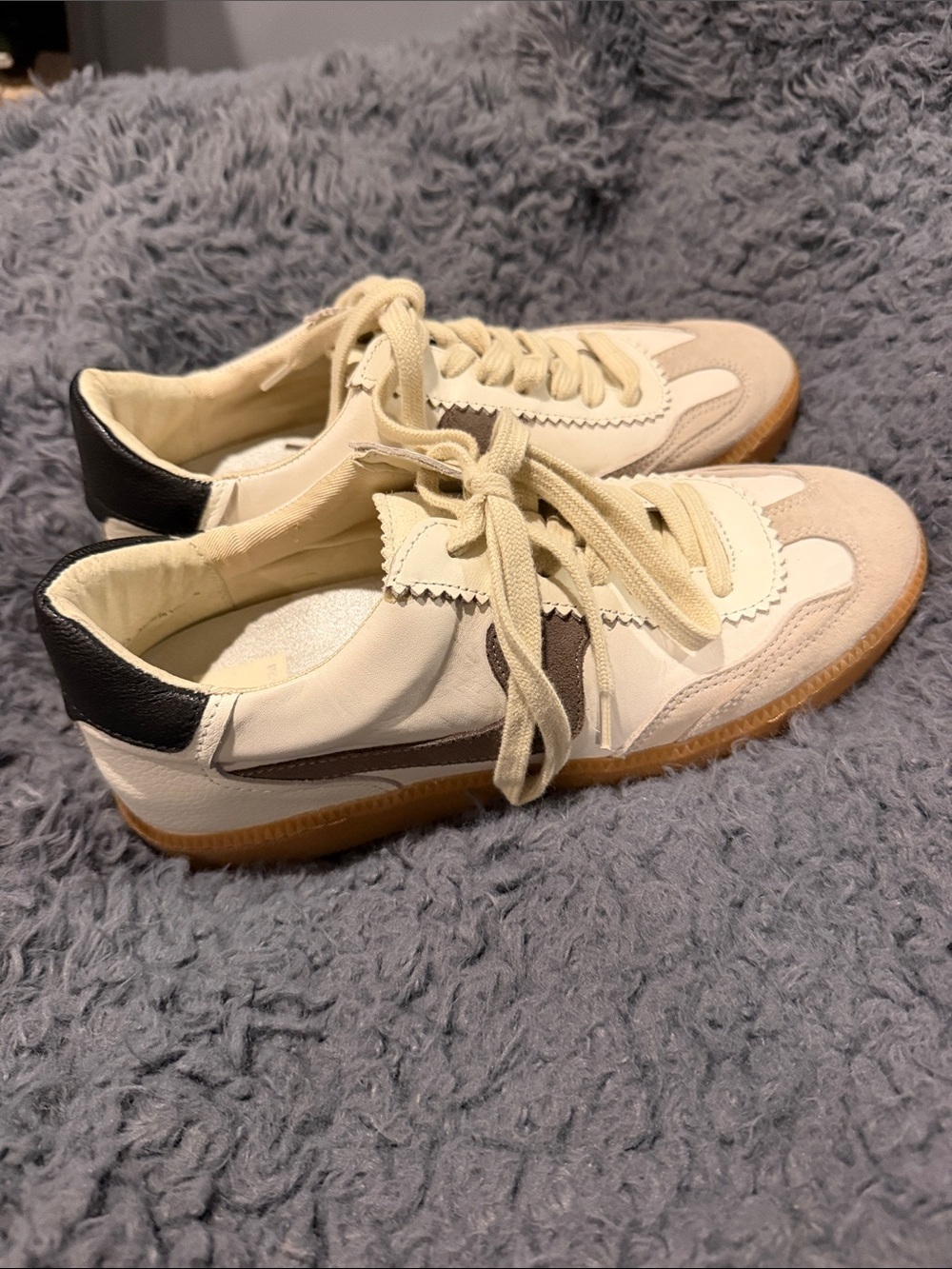 Dolce Vita Cream, Brown & Black Retro Low-Top Sneakers